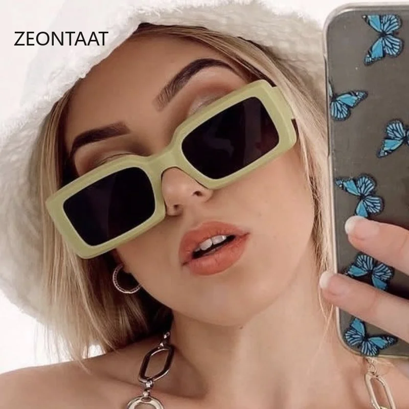 

Солнечные очки в прямоугольной оправе UV400 для мужчин и женщин, аксессуар от солнца в ретро-стиле, с защитой от ультрафиолета, зеленый цвет, ле...