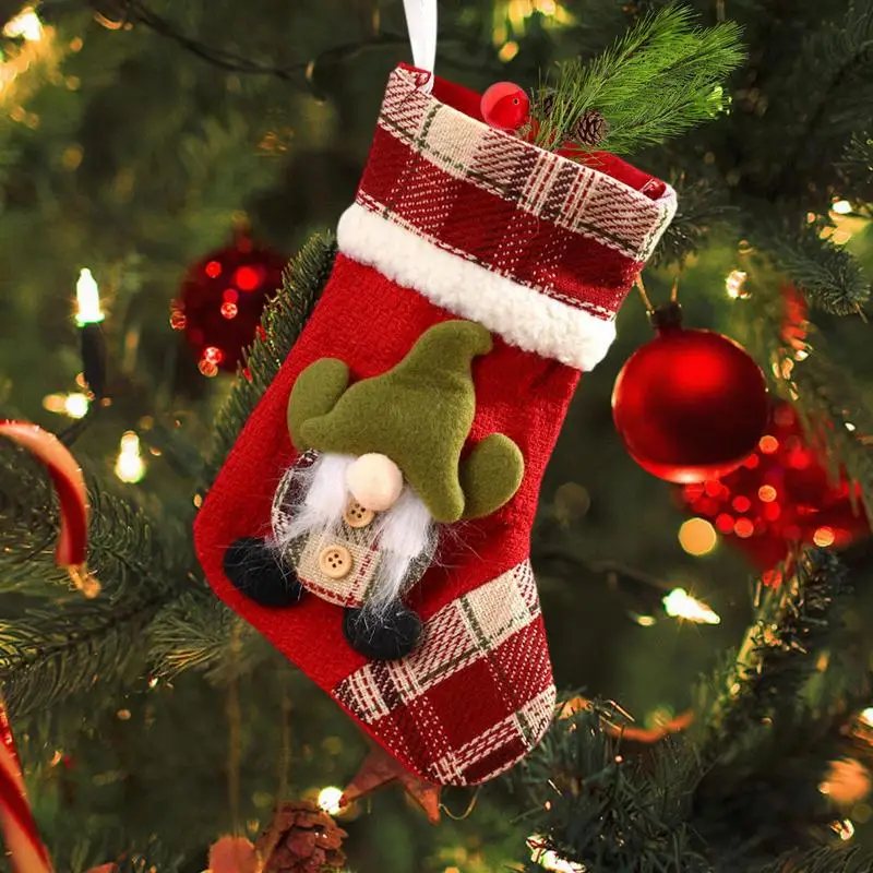 

Рождественские гномы, чулки, рождественские чулки для вечеринки, Безликие гномы, камин, украшения для рождественской елки, искусственная сумка