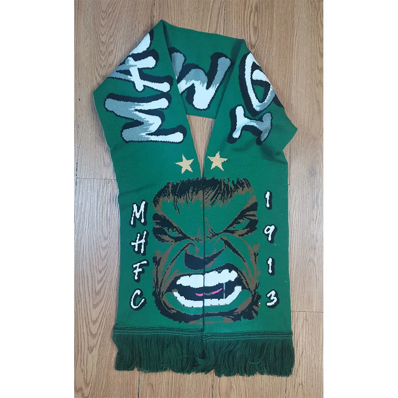 

145*18 cm Size MHFC Haifa FC MHFC 1913 Green Monster Scarf for Fans Double-faced Knitted