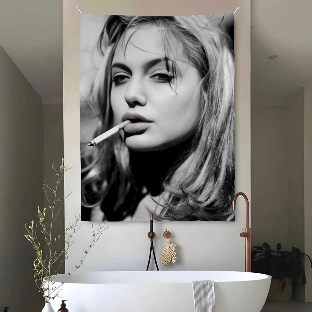 Angelina J-Jolie V-винтажный гобелен для спальни гостиной бара уличный фестиваль из