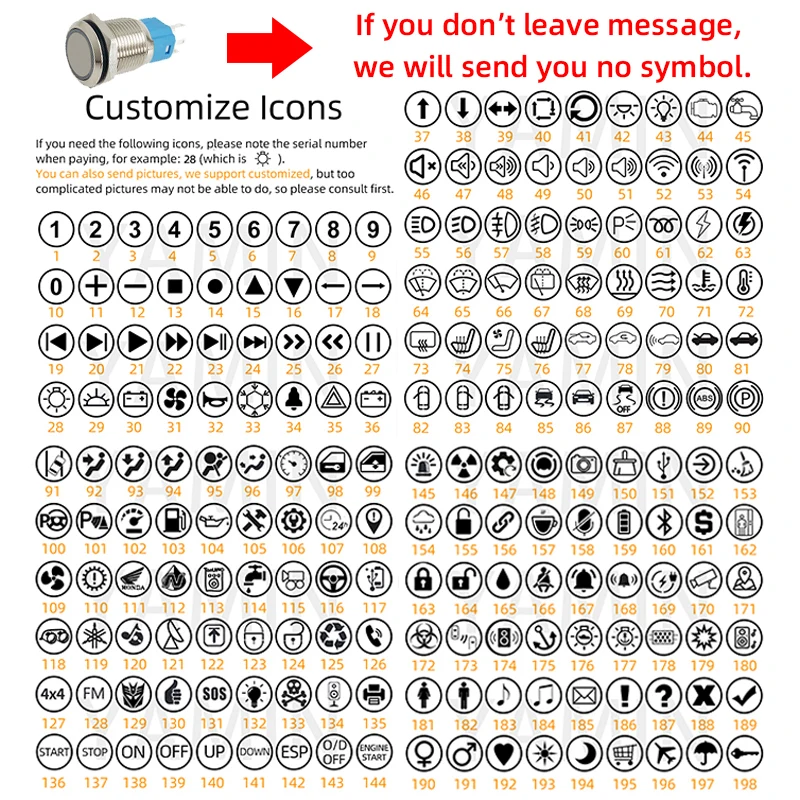 

Водоустойчивый металлический переключатель SBLSBR 16/19/22 мм