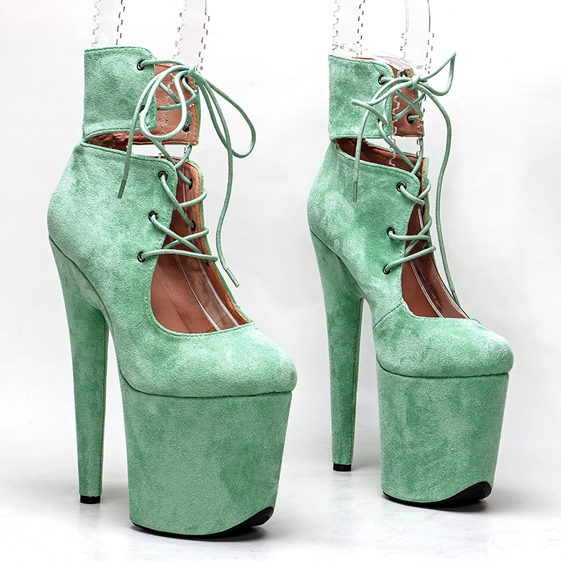 Leecabe 20CM/8Inch Suede Upper  Women's Platform disco party High Heels Shoes Pole Dance boot