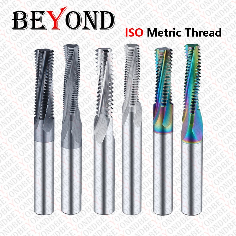 

BEYOND Thread Milling Cutter M3 M4 M5 M6 M8 M10 M12 M14 M16 Machining Center ISO Metric Tungsten Alloy Full Tooth CNC End Mills