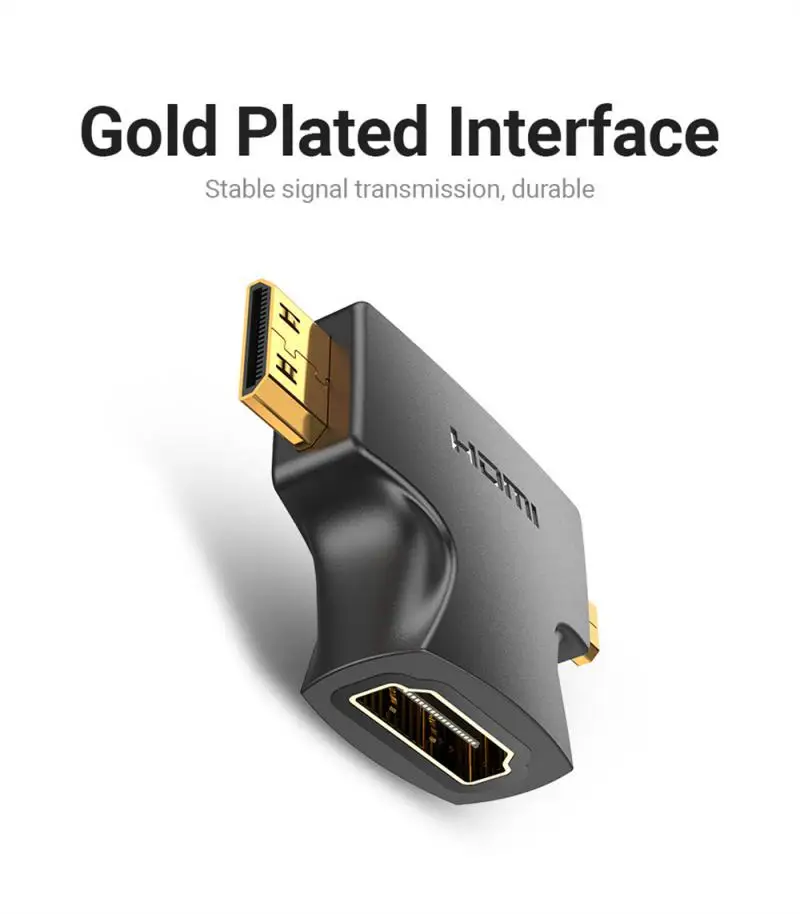

Orignal Micro HDMI Adapter Micro Mini 2 In 1 Male To Female Cable Connector For Camera TV Projector Mini HDMI-compatible Adapter