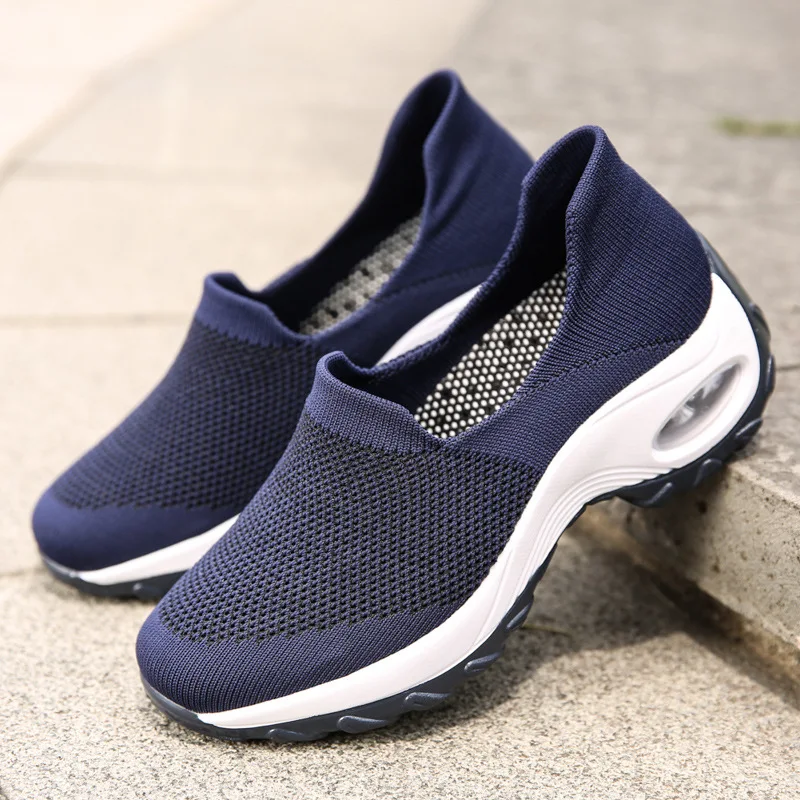 Women's Walking Shoes Slip-On Comfortable Sneakers Platform Casual Shoes Outdoor Sports Height Increasing Female Footwear