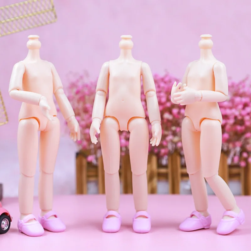 5 Pieces/lot 22CM Heigh 10 Inch Nude Body 13 Joints 1/6 Bjd Doll Accessories Girls Diy Toys Random Shoes Wholesale