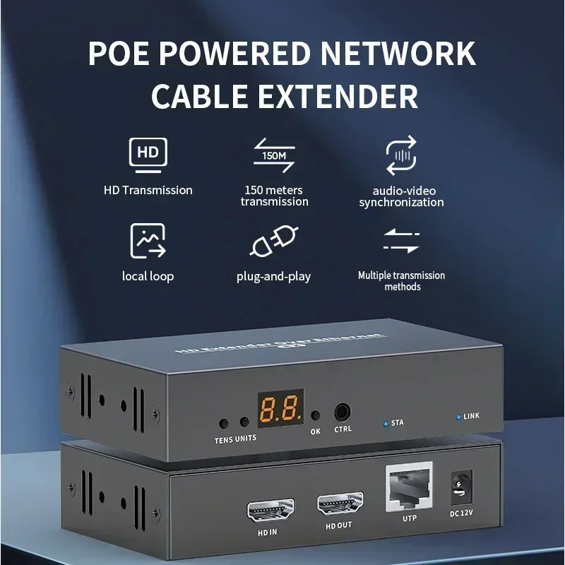 Фото 150M POE HDMI 1080P KVM-удлинитель через TCP/IP на Cat5e/6, обеспечивающие отличительные схемы подключения с контуром и ИК-управлением KVM №5