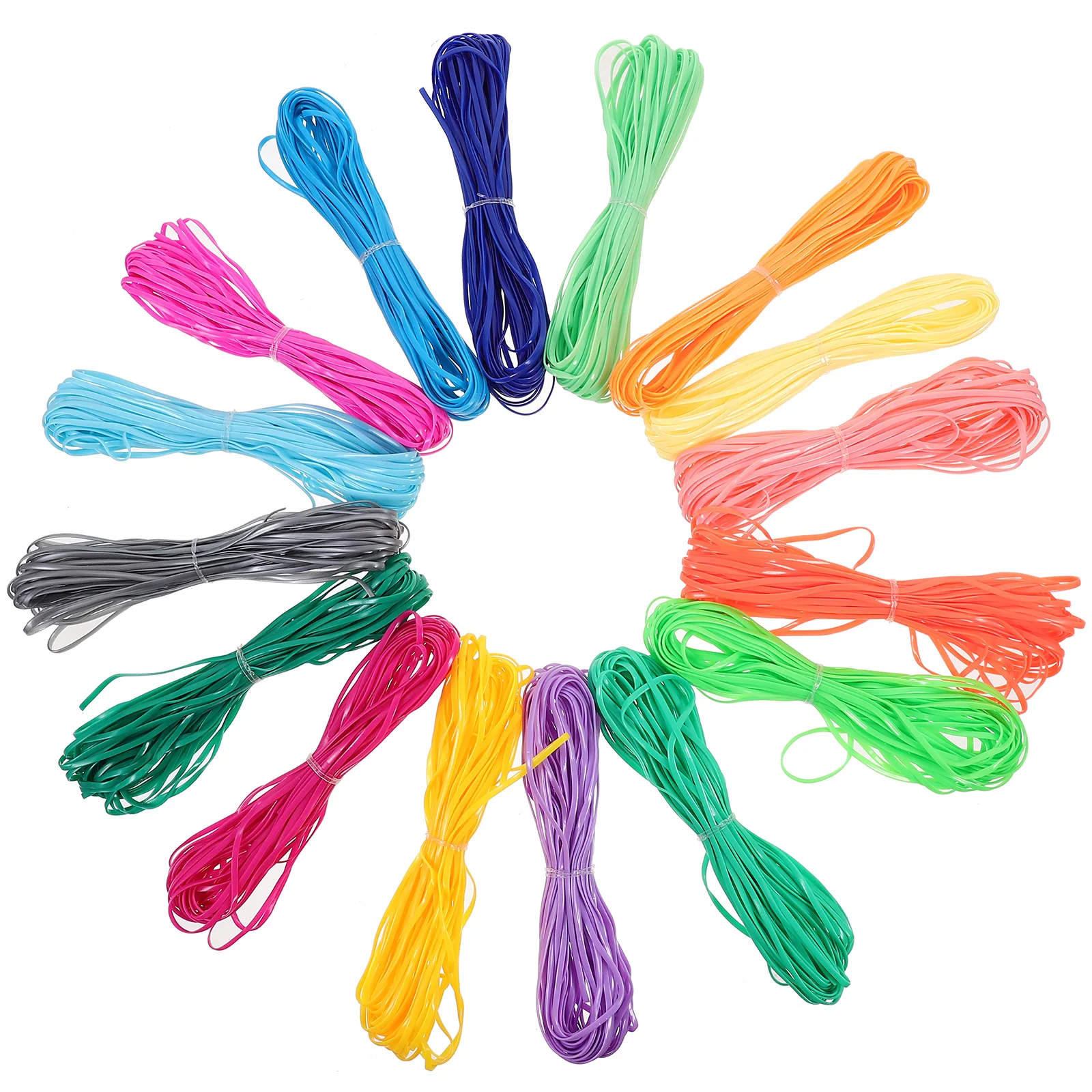 16Pcs PVC Colorful Cord DIY Articles Woven Rope Colorful Knitting Rope for Decoration Craft