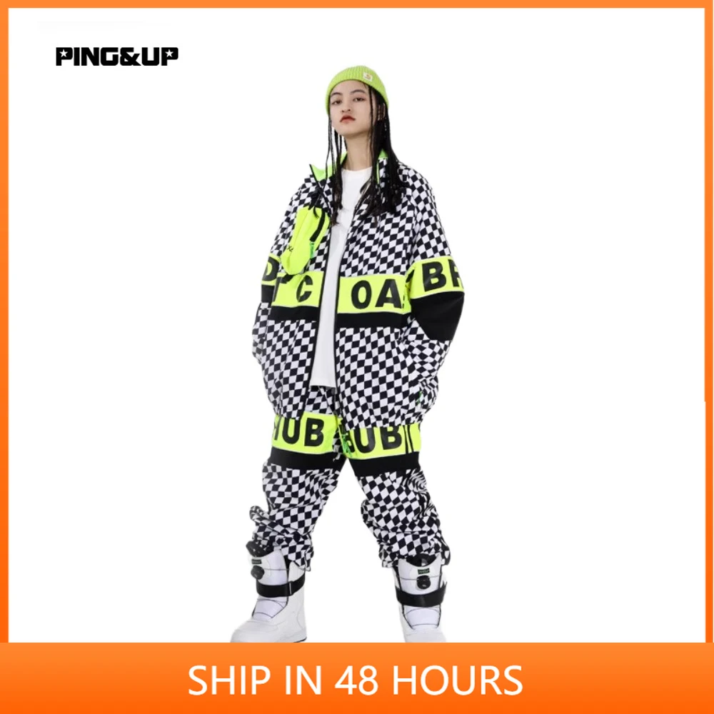 

XBHPIN Waterproof Ski Jackets Snowboarding Suit Women Outdoor Sports Snowboard Windproof Coat Men Winter Sports Warm Ski Pants