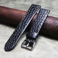 high quality black crocodile leather strap 16 18 19 20 21 22mm genuine leather watch chain crocodile skin watchband accessories