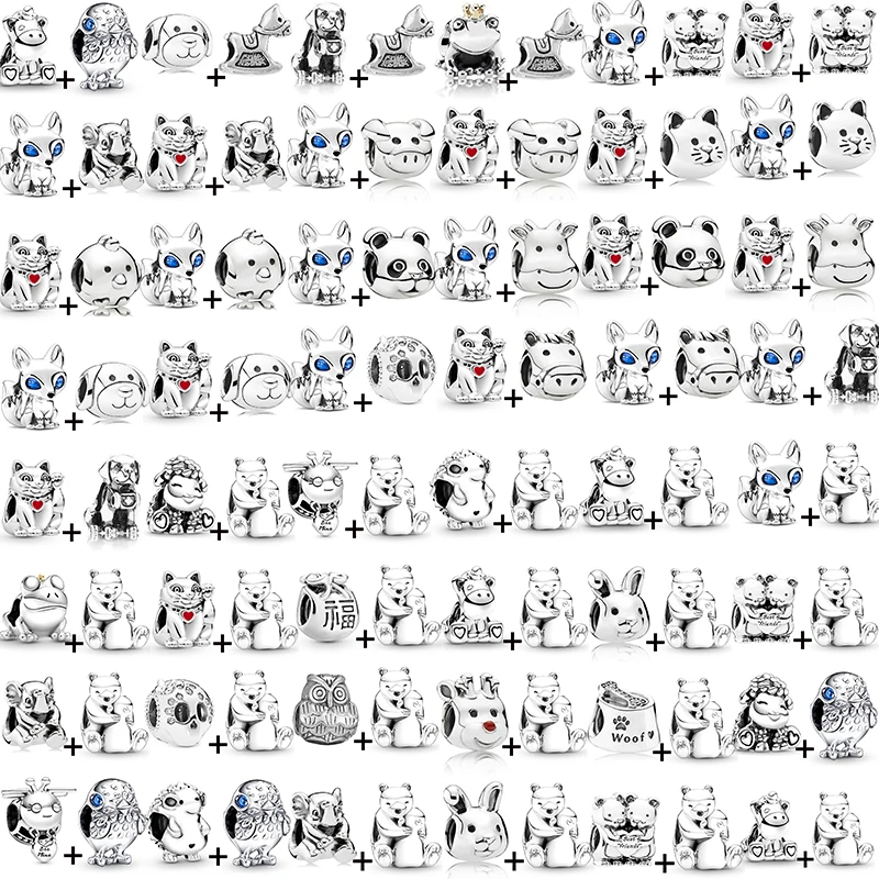 

2 шт./Лот Серебряный цвет лиса слон Шарм бусины подвеска DIY браслеты ожерелья для женщин мужчин девочек ювелирные изделия подарок аксессуары