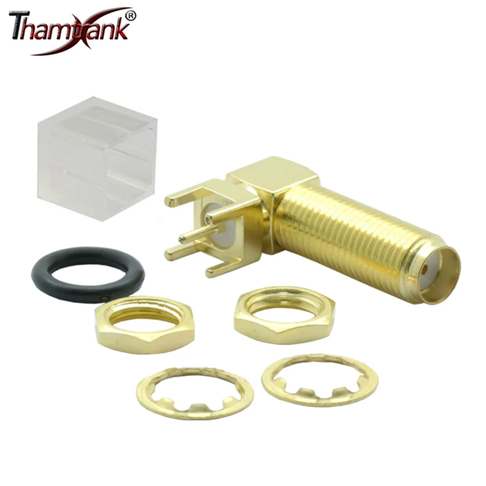 

10 шт./лот позолоченный 23 мм Длинный SMA PCB Крепление SMA Female Jack Прямоугольный коаксиальный разъем RF SMA Female 90 градусов PCB