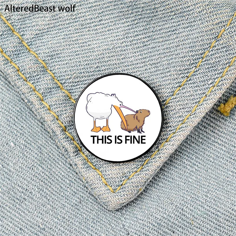 

Funny Capybara Printed Pin Custom Funny Brooches Shirt Lapel Bag Cute Badge Cartoon Cute Jewelry Gift for Lover Girl Friends