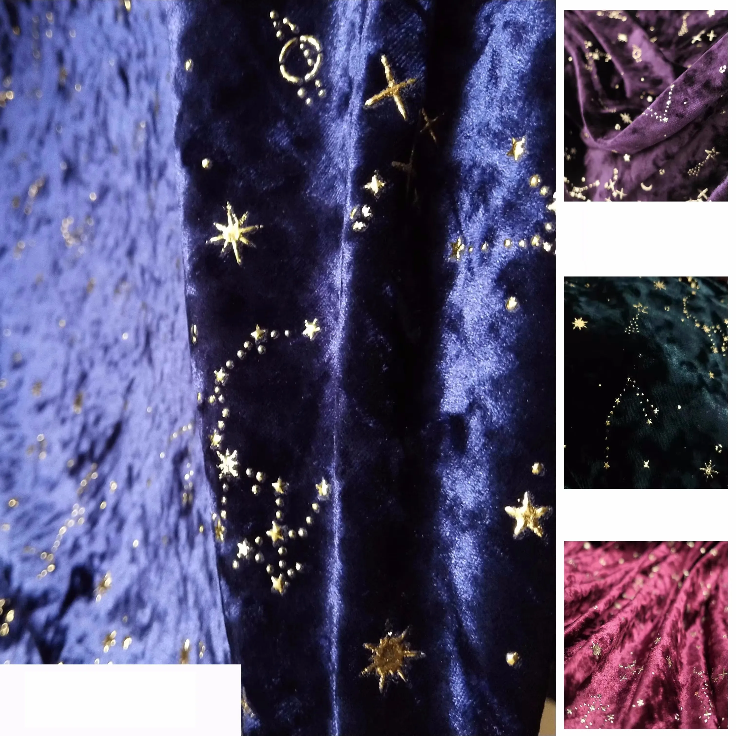 Удивительная мечтательная бархатная 3D ткань с горячим тиснением звездное небо