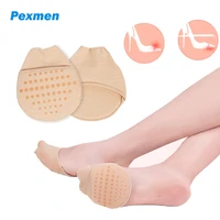 pexmen 2pcspair ball of foot cushion socks toe topper sock half forefoot pads non slip pain relief sponge toe half socks