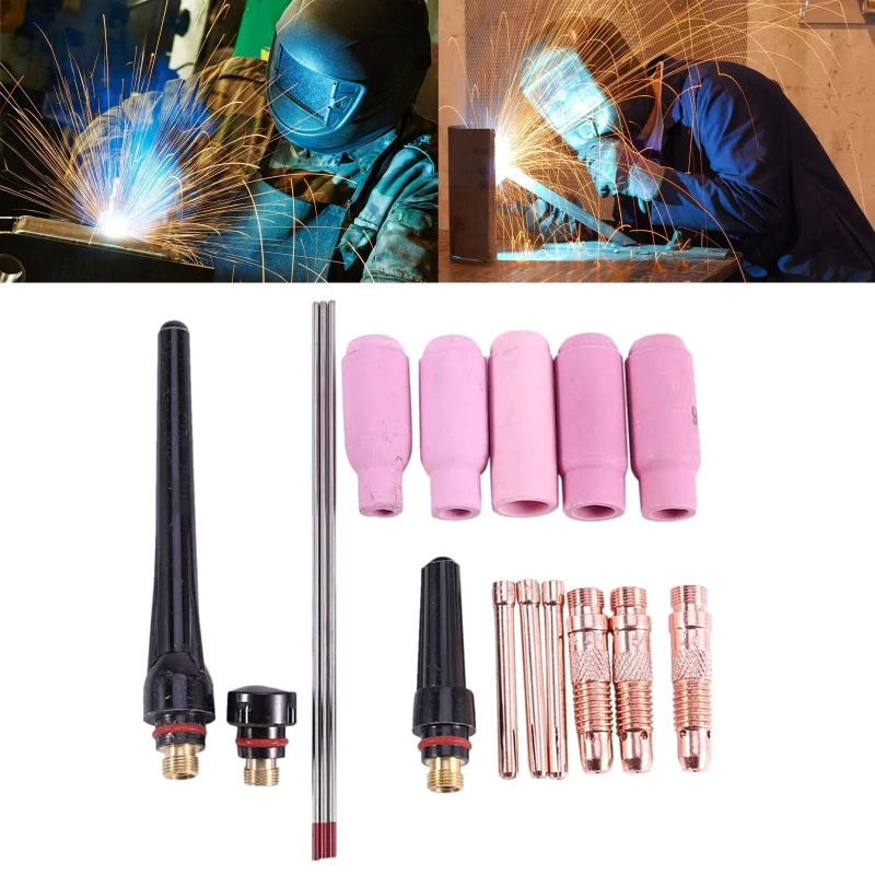 

High Performance Welder TIG Welding Torch Quality Material Collet Body Nozzle Kit/Tungsten Electrode Used for 17/18/26 M4YD