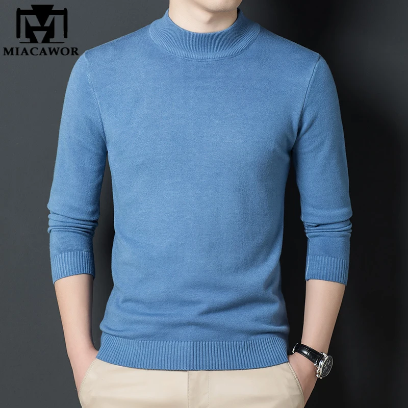 

Свитер мужской классический, однотонный трикотажный джемпер, мягкий облегающий пуловер, повседневная одежда, Y491