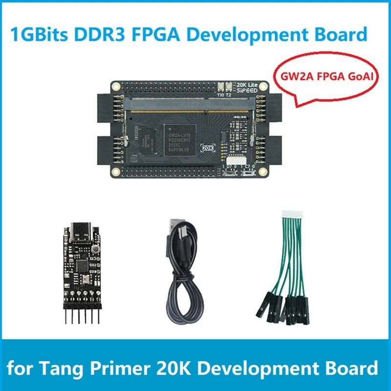 

NEW-For Sipeed Tang Primer 20K Core Board+Bottom Plate+RV Debugger Module+USB Cable+2.54Mm Terminal Cable Board Kit
