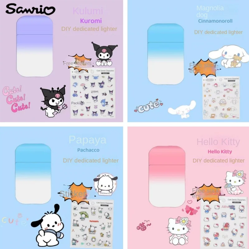 

Sanrio аниме периферийная кавайная Милая мультяшная Kulomi рулон корицы DIY ветрозащитная Зажигалка креативная зажигалка подарок оптовая продажа