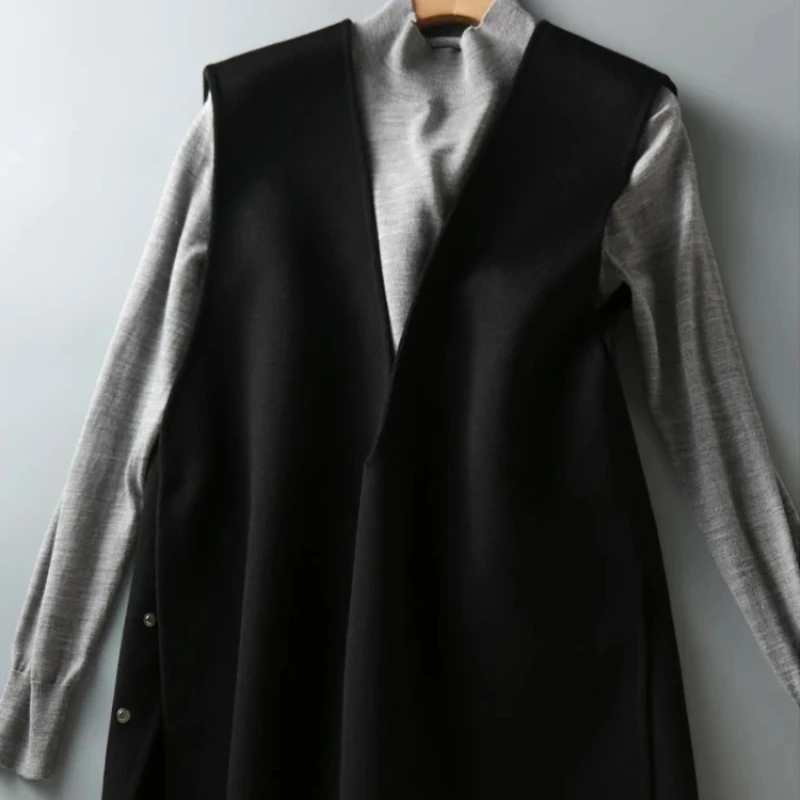 Жилет однотонный женский вязаный жилет пуловер модная одежда 2024 свитер акция