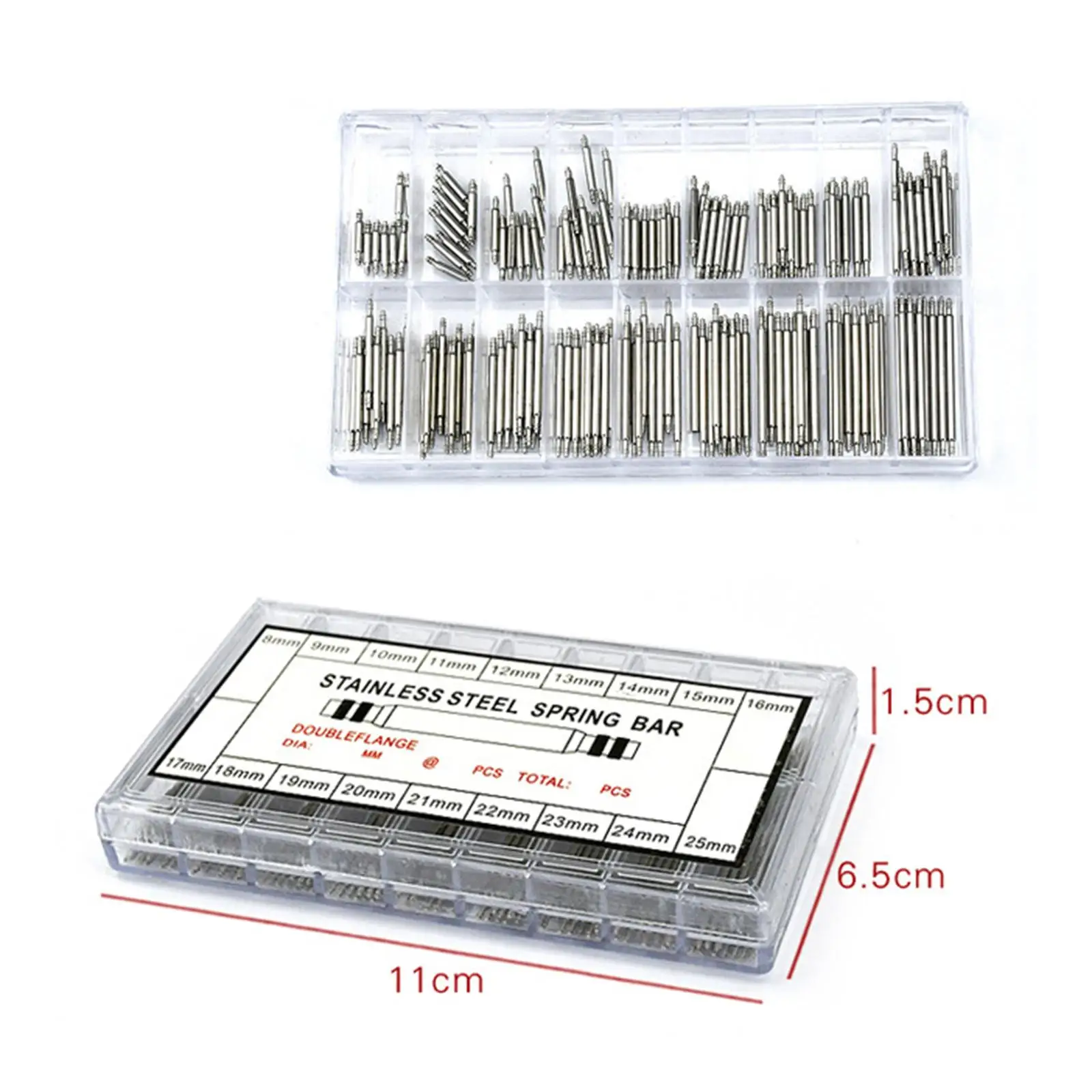 

360Pcs Watch Band Spring Bars 8mm-25mm for Repair in 18 Different Sizes Link Cotter Pins