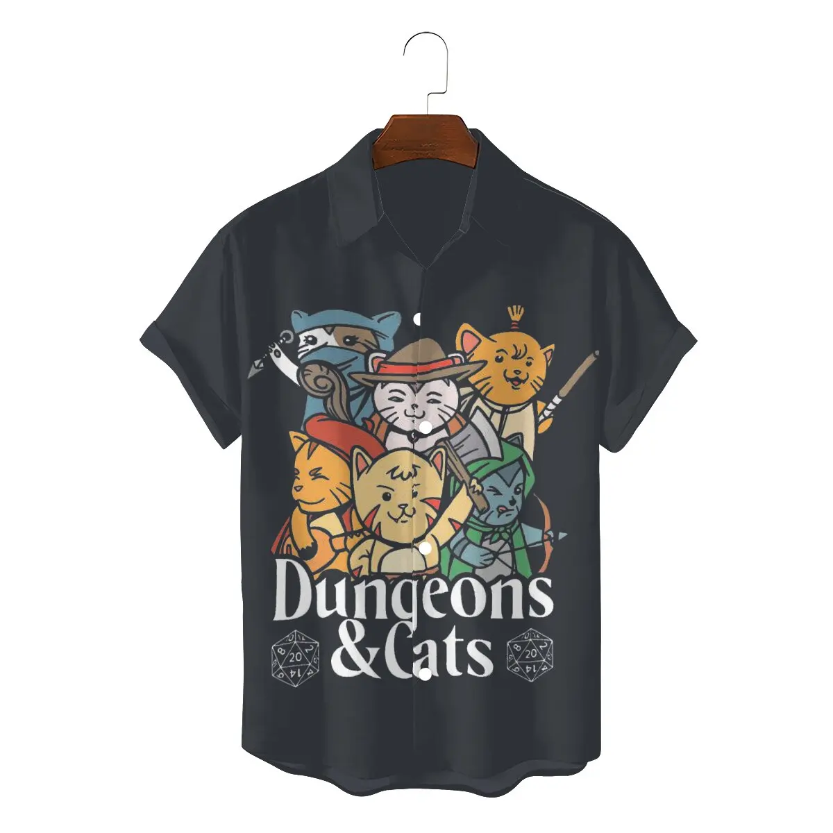 

Dungeon Cute Cat Hip Hop 3D Shirt DnD Game Leisure Hawaii Shirts Hot Sale T-shirt For Men Women