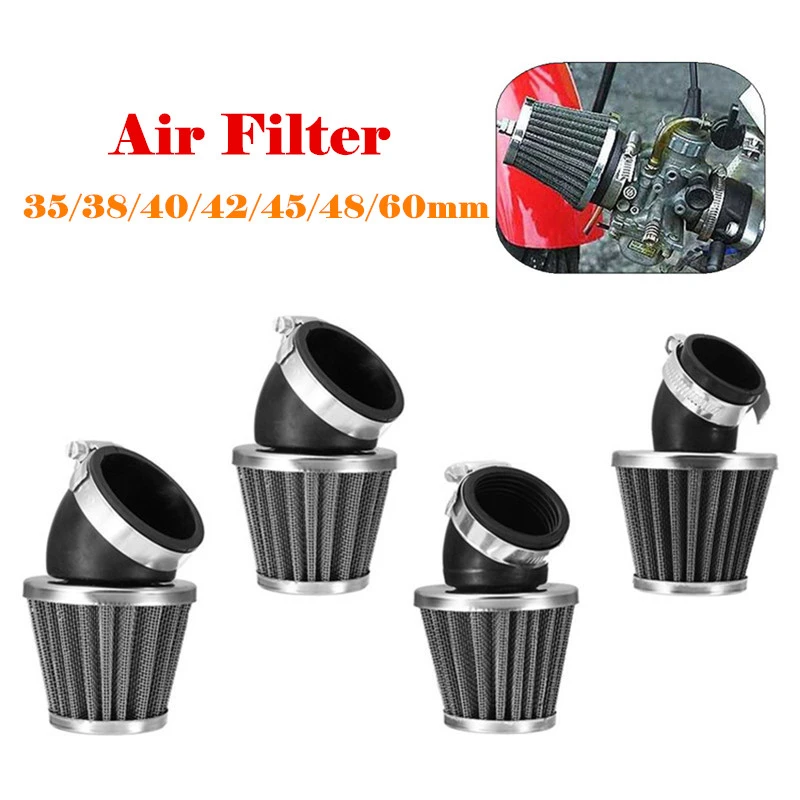 35/38/40/42/45/48/50/60mm Universal Motorcycle Air Filter Cleaner For 50 110cc 125cc 140cc Motorcycle Pit Dirt Bike ATV Scooter