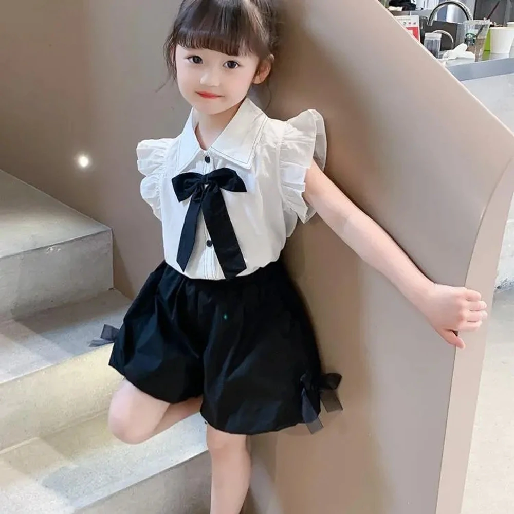 

Toddler Baby Girl's Summer Clothing Sets Children Cotton Sleeve Shirts and Shorts Kids 2 Pieces Shorts Sets Cute Outfits 6 7 8 9