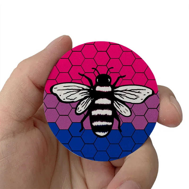 

Bi Pride Bee Hive Illustration Patches Clothes Hats Jackets Patch Stickers Iron On Patches thermoadhesive Leather Stickers