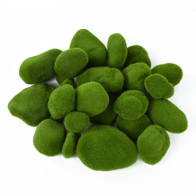 

10pcs 10 Size Artificial Moss Rocks Green Moss Balls Fake Stone Decorative Home Outdoor Garden Floral Arrangements and Crafting