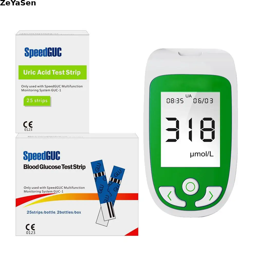 import original Uric acid Test Strips blood glucose Test Strips and Lancets Diabetes Gout Device Test for gout patients