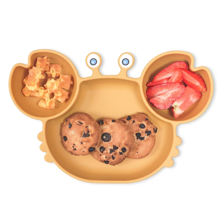 

Non-Slip Baby Silicone Plate with Suction Cup Solid Feeding Tableware Non-Slip Baby Food Feeding Bowl BPA Free