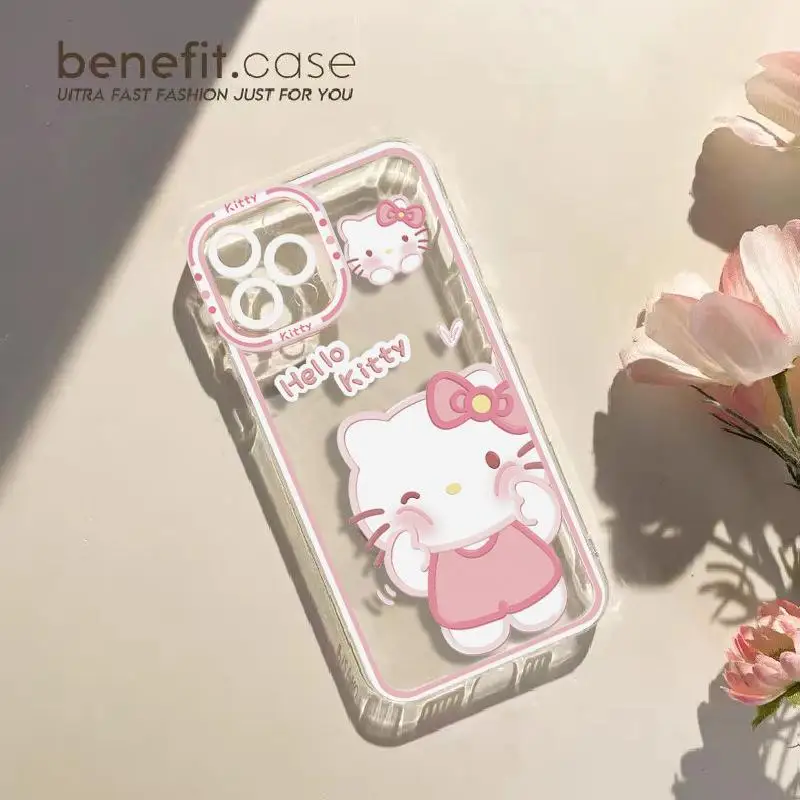 

Sanrio Kawaii Hellokitty подходит для Ins маленький свежий тыкать лицо КТ чехол для Iphone 6/7/8 Pro мультфильм Se 2020 милый мультяшный чехол для телефона