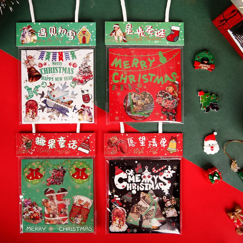 

Рождественское оформление, этикетка, альбом, скрапбукинг, дневник, канцелярские принадлежности, Детский новогодний подарок, аппликация, новинка 2022