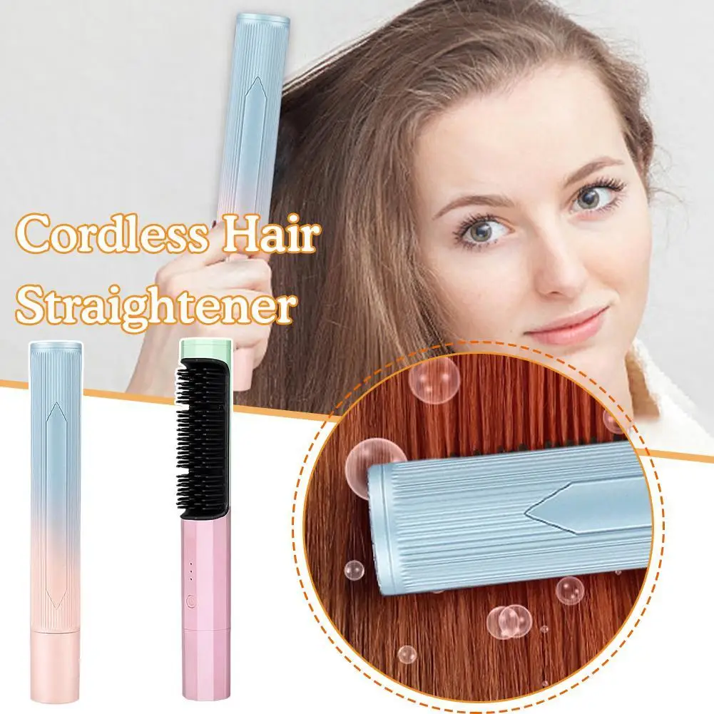 

Professional Wireless Electric Hair Brush Straightening Fast Heating Comb USB Charge Hair Curling Dryer Brush Hair Styling Tools