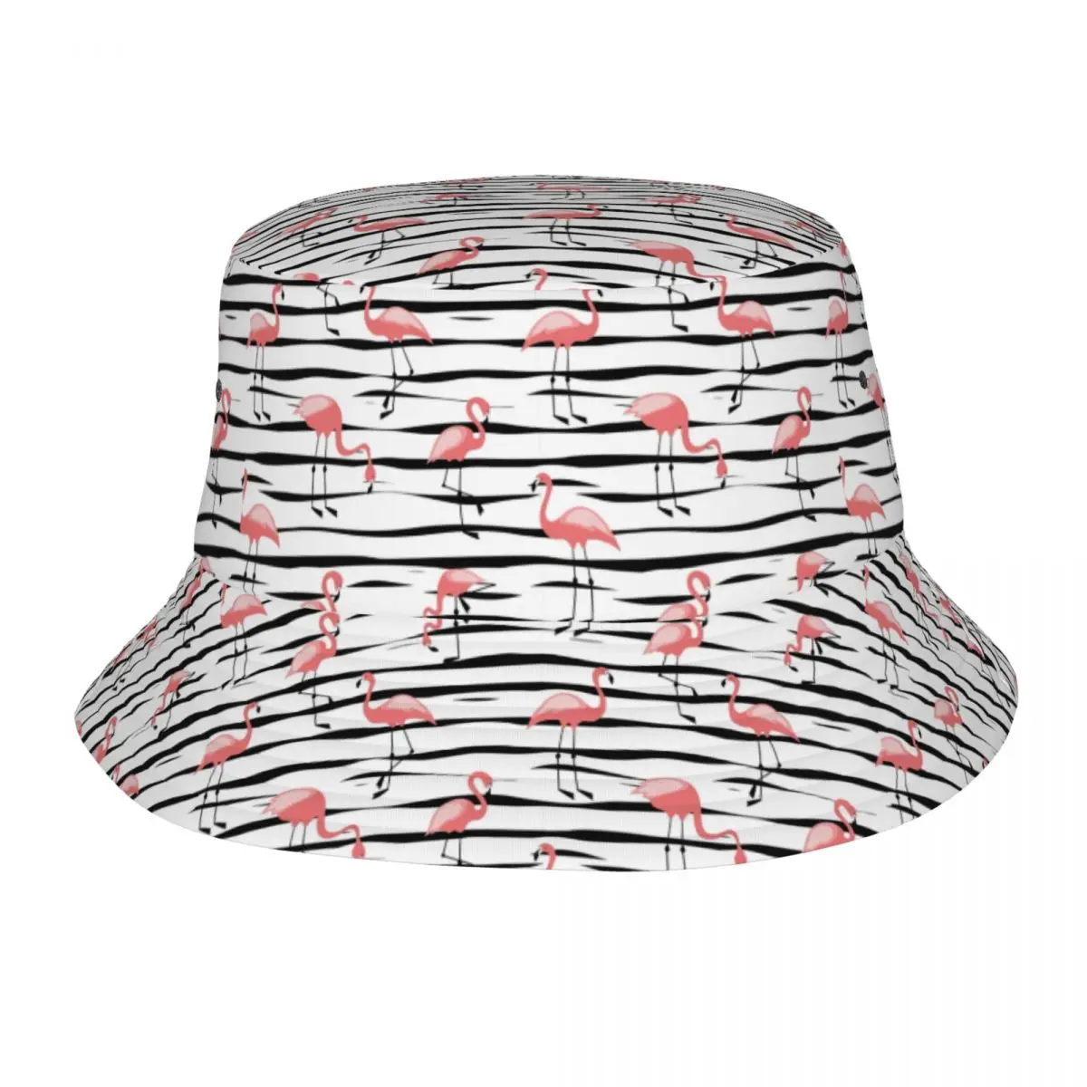 

Flamingo Seamless Pattern Unisex Bucket Hat Custom Summer Beach Sun Hats