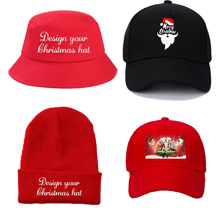 Специальный Рождественский подарок на заказ, персонализированный дизайн шляп и кепок, рождественские Новогодние товары, подарок для компании, вечеринки, семьи