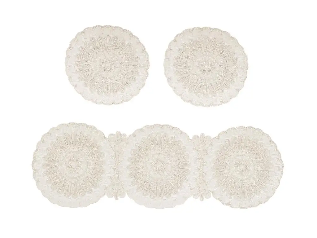 

Anglez Kordone Embroidered Lux Lounge Set Cream