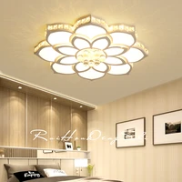 108w 72w 56w 36w crystal led ceiling lamp for living room iron white body ceiling lights bedroom lustre lampara techo