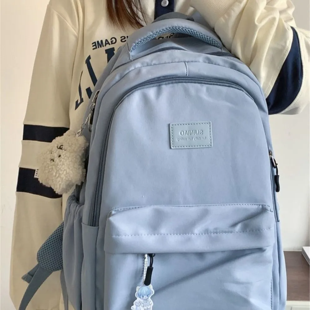 

Простой рюкзак в студенческом стиле, однотонный вместительный школьный ранец для учеников Старшей школы, дорожный рюкзак для компьютера