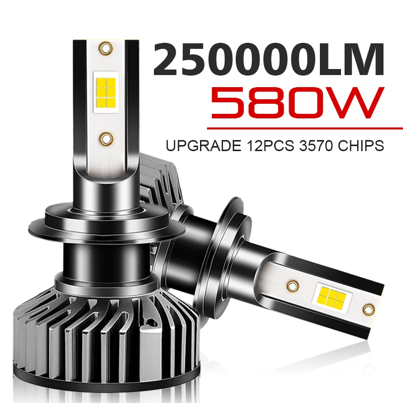 

Лампа для автомобильных фар H4, H7, 580 Вт, 3570 лм, 9005 CSP, H1, H11, 9006, HB3, 9007, HB4,
