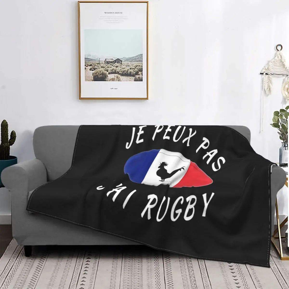 

Je Peux Pas J'Ai-Manta de Rugby, colcha a cuadros para cama, sofá, manta de lana, colcha, 220x240