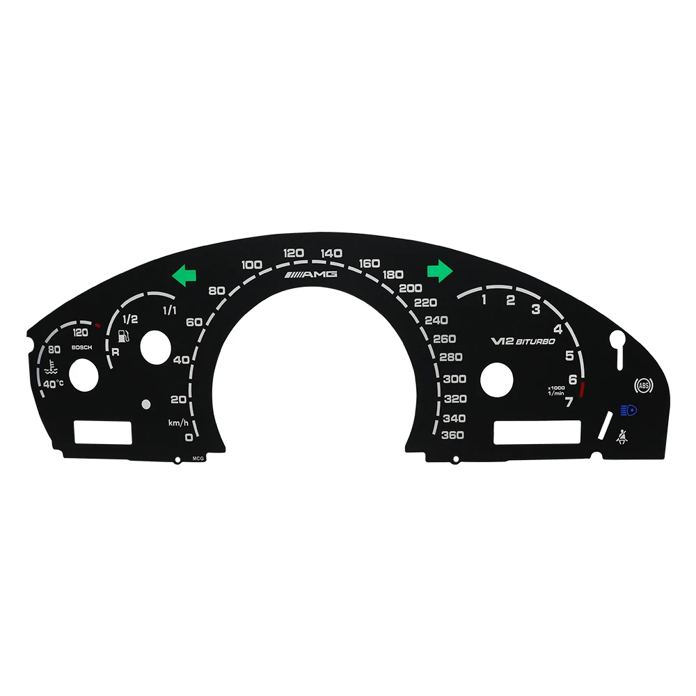 

Для Mercedes S-Class W220 CL-Class W215 AMG Upgrade Gauge Face 320KM/H V8 360/H V12 Biturbo Скородометр кластер