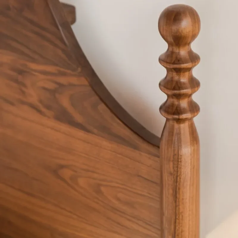 Деревянная двухспальная кровать Craftsman's Wood Language Североамериканская черная