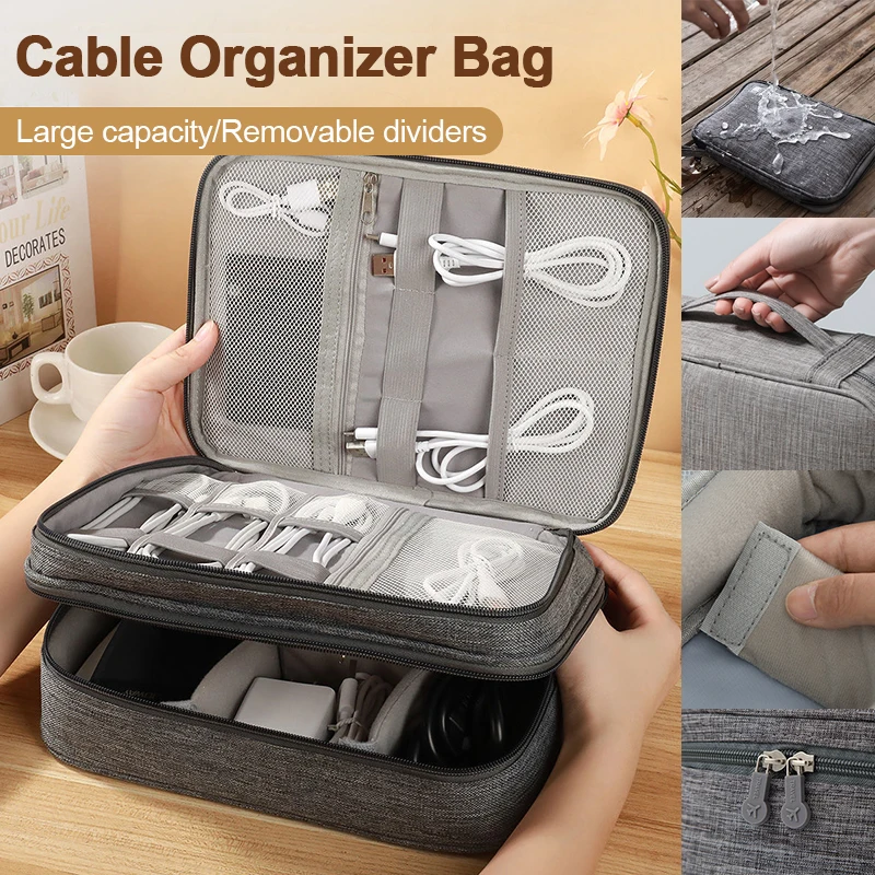 

Storage Digital Organizer Travel Bag Cosmetics Bags Cable Organizers Storage Cable Charger Plug Organizer Waterproof Portable