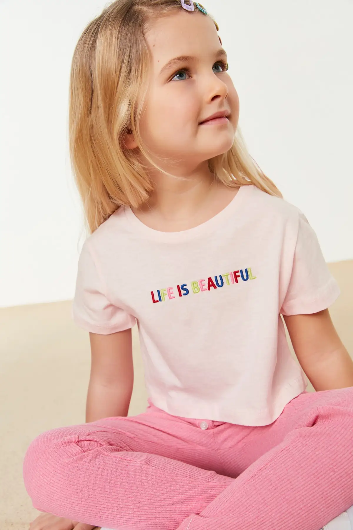 

Embroidered Girl Boy Knitted T-Shirt TKDSS22TS0891