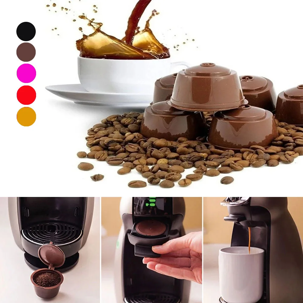 

Reusable Coffee Capsule Plastic Refillable Compatible Dolce Gusto Nescafe Coffee Filter Kitchen Accessories Coffee Bean Cup