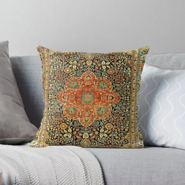 

Antique Persian Mohtashem Kashan Rug Pri Printing Throw Pillow Cover Soft Car Home Wedding Decorative Waist Pillows not include