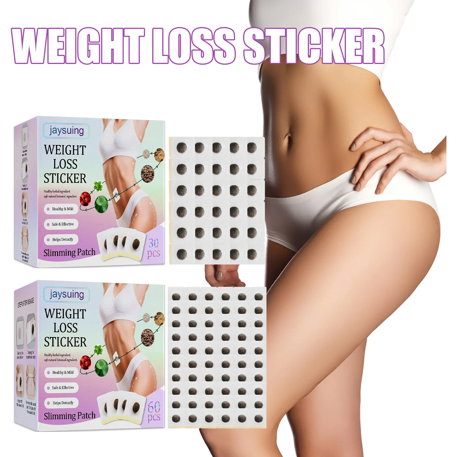 Body Belly Detox Slimming Belly Button S 60pcs/box of New Fat Burning Stickers Belly Stickers Chinese Medicine Slimming Products
