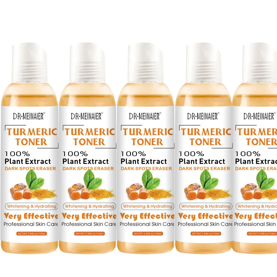 

5pcs Tumeric Serum Blemish Dark Spots Corrector Turmeric Toner Face Whitening Moisturizing Ginger Toner Facial Acne Remover
